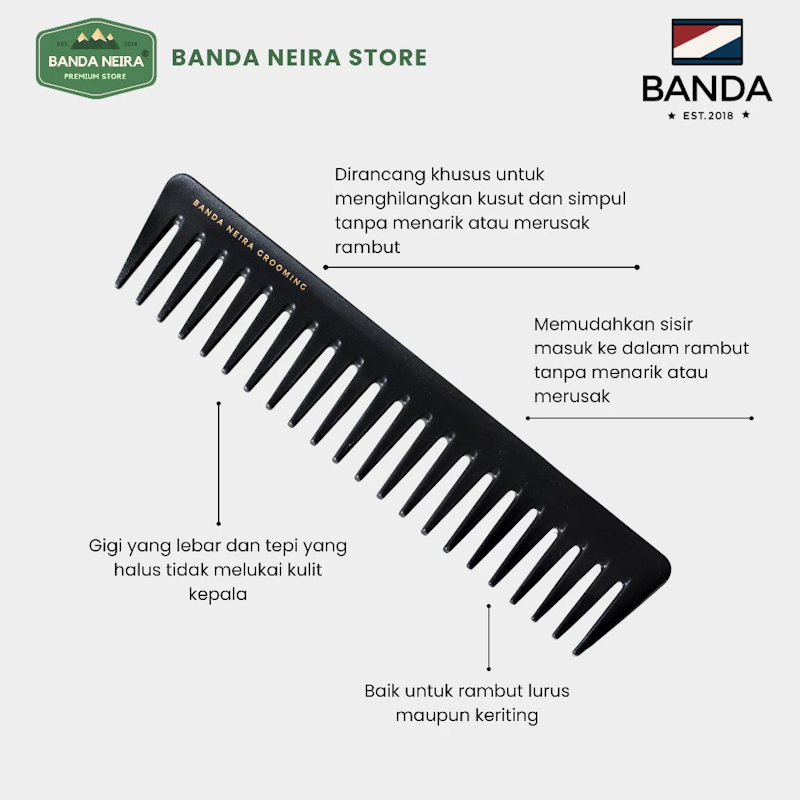 Banda Neira The Rake Wide Tooth Texture Comb 5