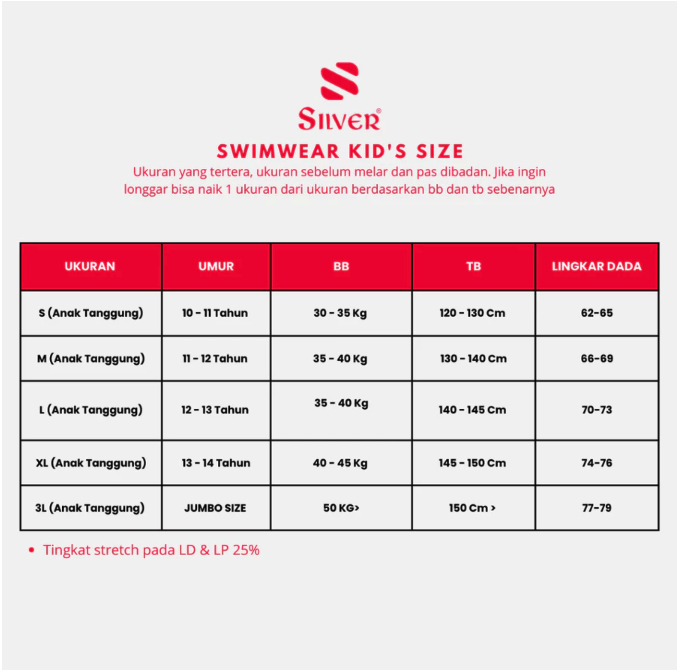  Silver Baju Renang Anak Model Diving  12005 NV
