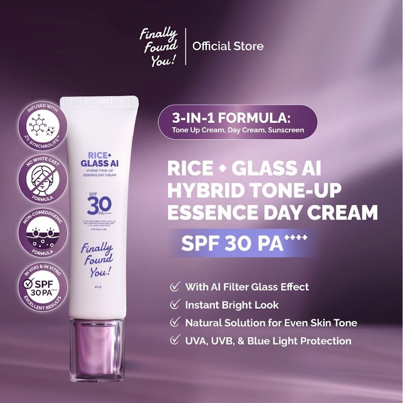 Finally Found You! Rice+ Glass AI Hybrid Tone-Up Essence Day Cream SPF 30 PA++++ 2