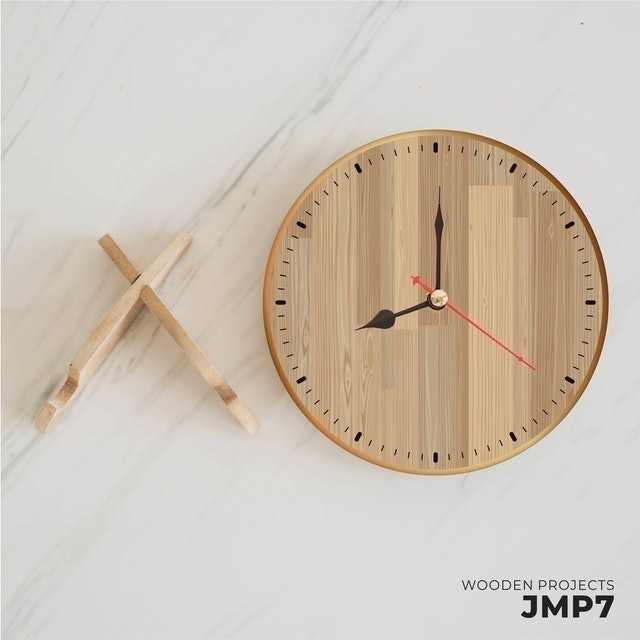 Wooden Projects Jam Meja Dekorasi Kamar