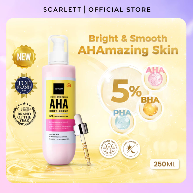 Opto Lingkar Sejahtera Scarlett Whitening Intense Brightening AHA Body Serum 5% AHA BHA PHA