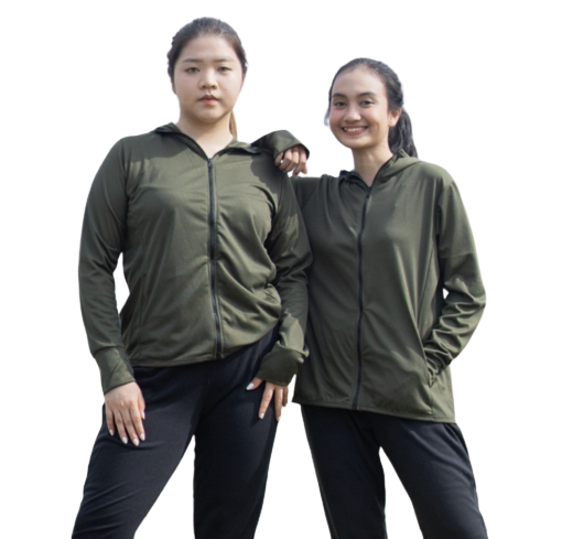 Jaket Wanita Polos Outer Sport Breathe Technology Army