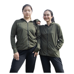 Jaket Wanita Polos Outer Sport Breathe Technology Army