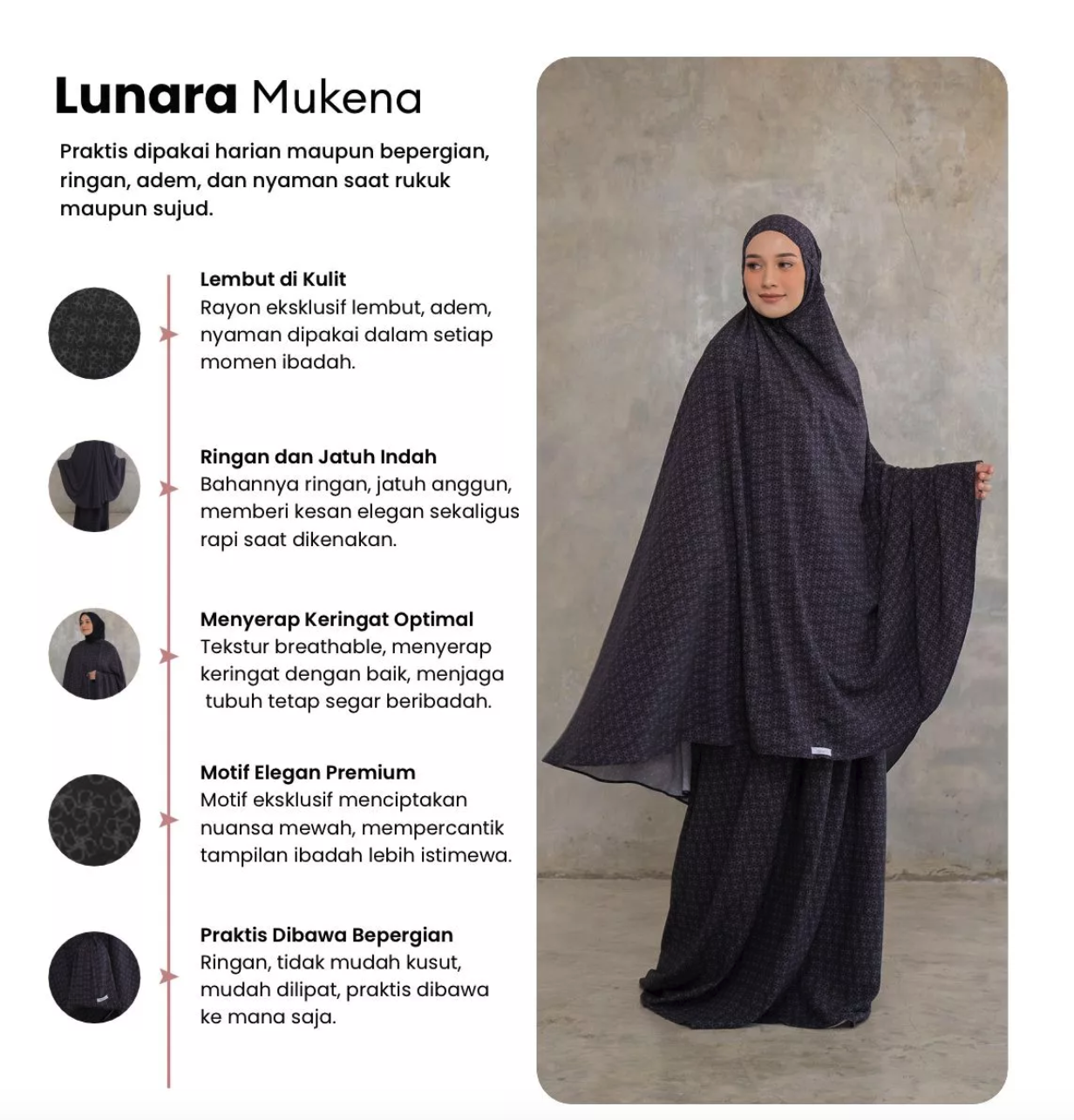 Diario Diario Mukena Dewasa Rayon Lunara