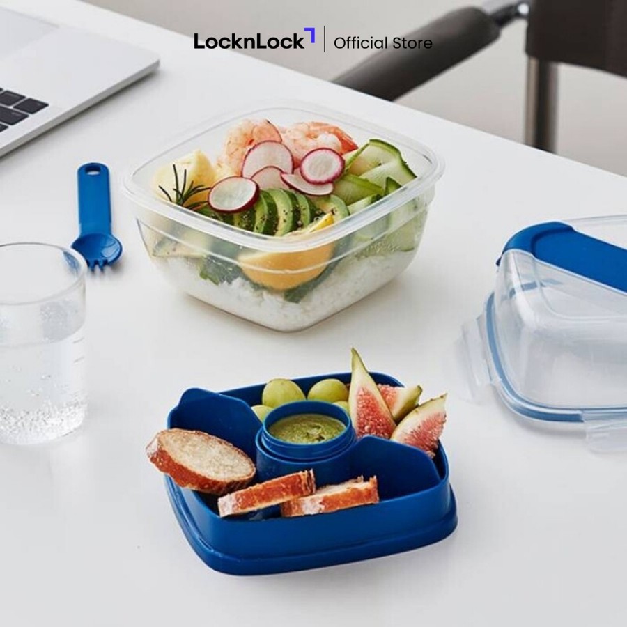 Lock & Lock LocknLock To-Go 2-Room Salad Container HSM8440TL