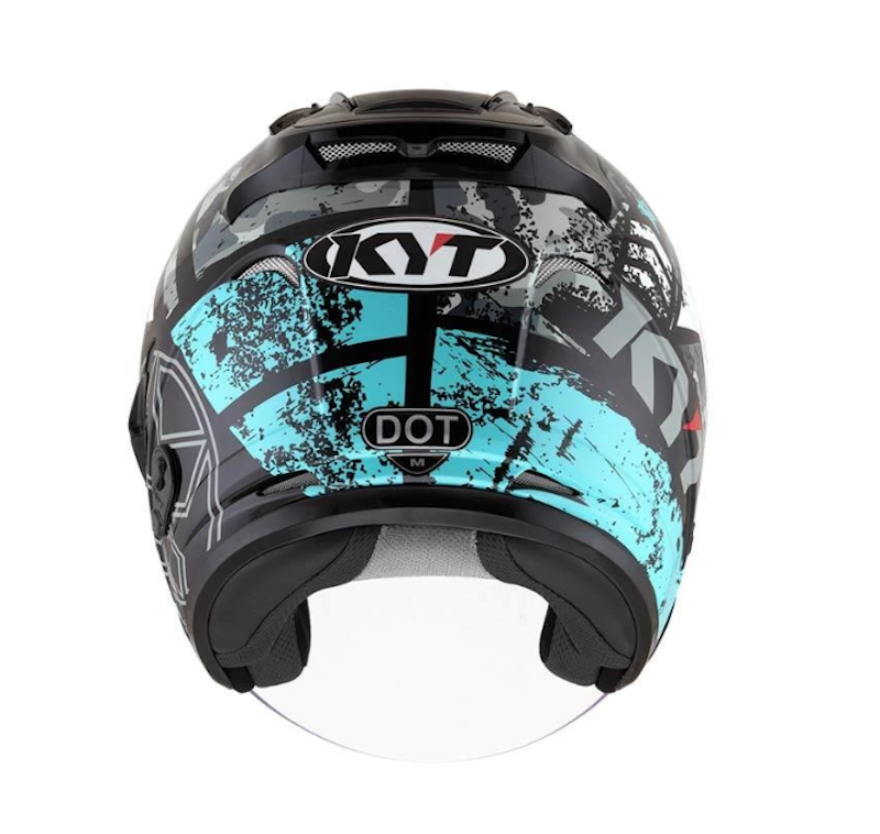 KYT Galaxy Flat R #5 Black/Aqua/Blue 4