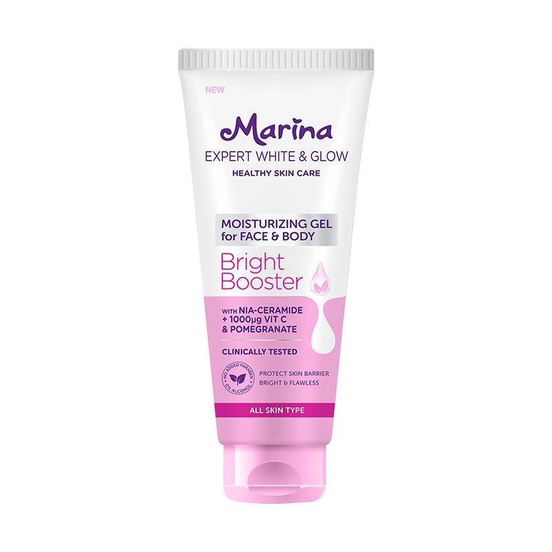 Marina Expert White & Glow Moisturizing Gel for Face & Body – Bright Booster