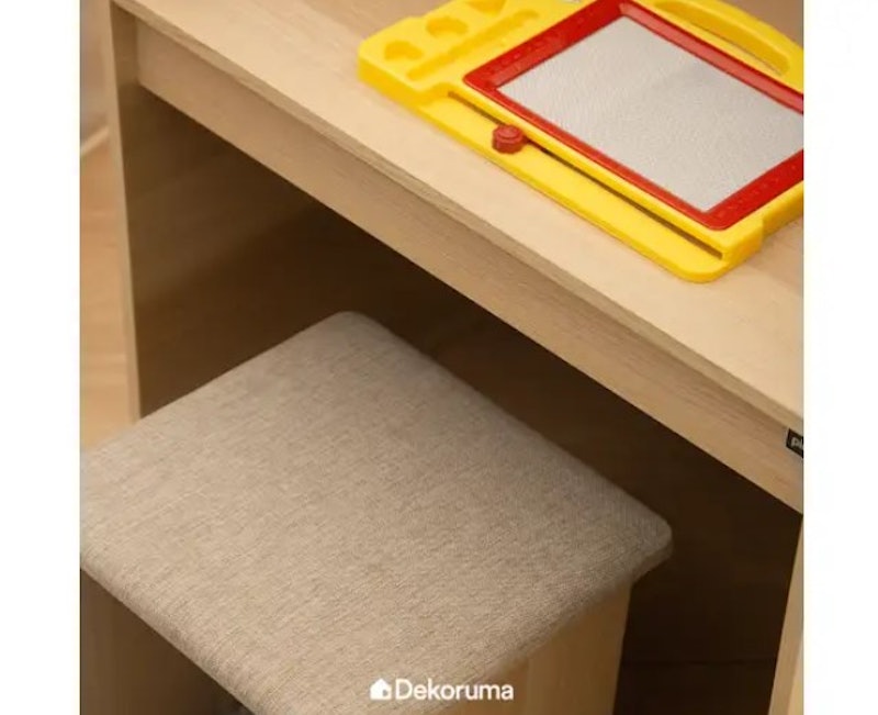 Homu DKK Set Meja Belajar Anak dan Kursi Pro Oak - White SM 5