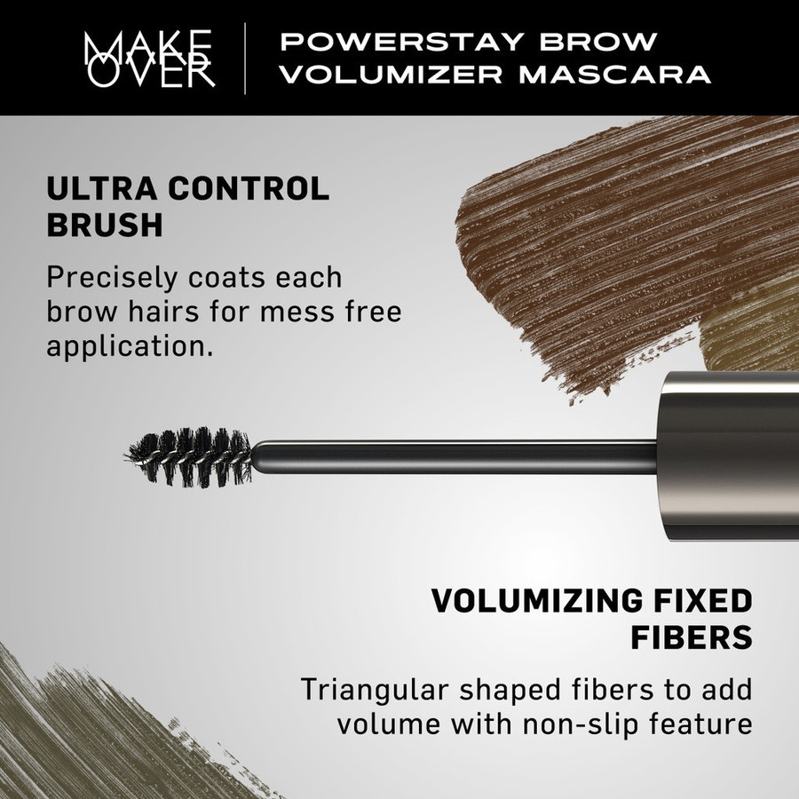 Paragon Technology and Innovation MAKE OVER Powerstay Brow Volumizer Mascara 2.0 Dark Brown