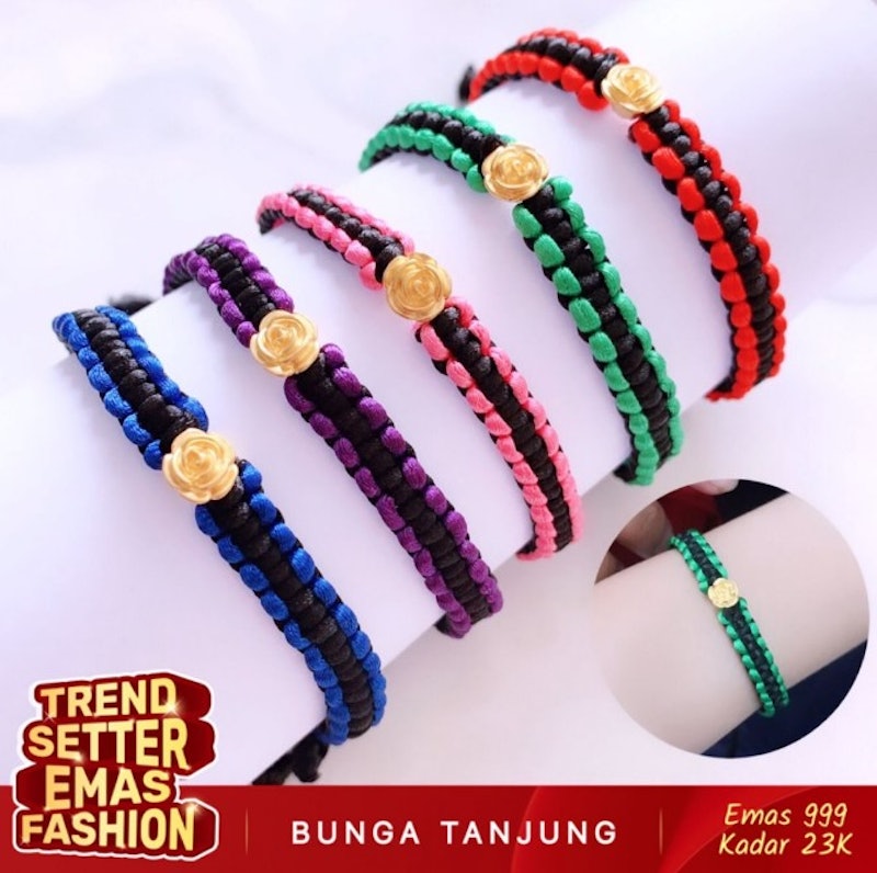 Gelang Tali Bunga Emas 24K 2
