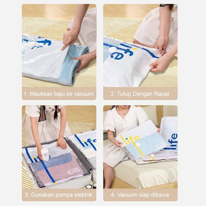 Dr. Storage Dr. Storage Plastik Vacuum Motif Life dan Pompa Elektrik Vakum 
