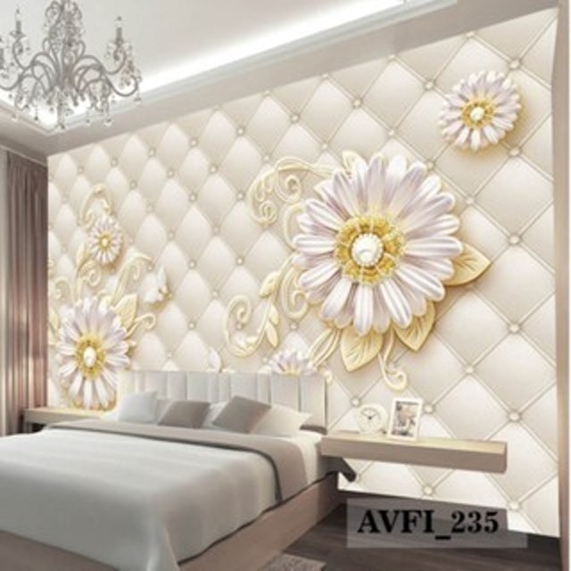 Wallpaper Custom Bunga 3D Mewah