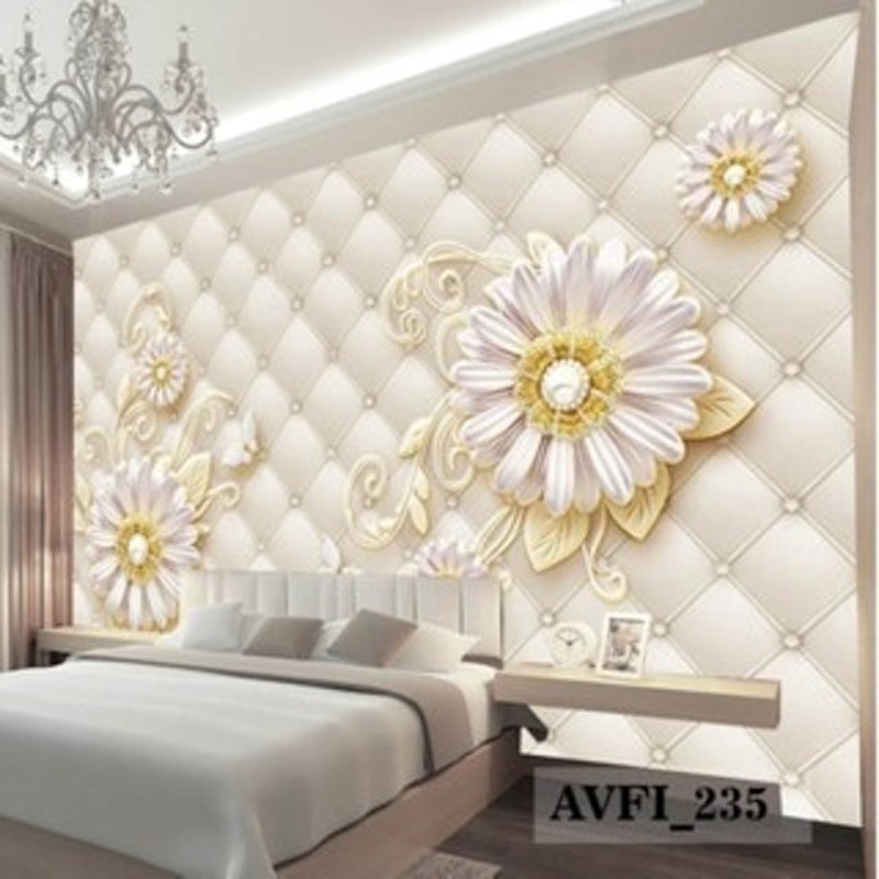 Wallpaper Custom Bunga 3D Mewah 1