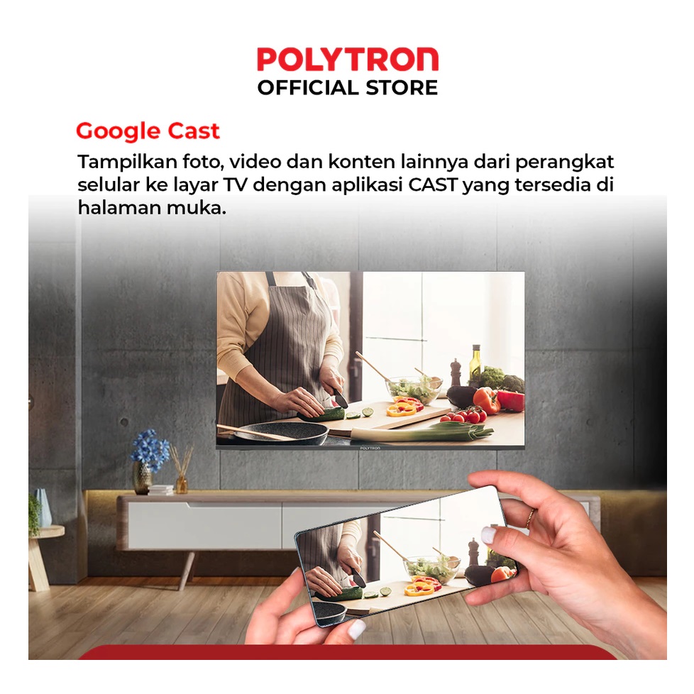 Hartono Istana Teknologi Polytron 32" Smart Cinemax Google TV   PLD 32RG9059