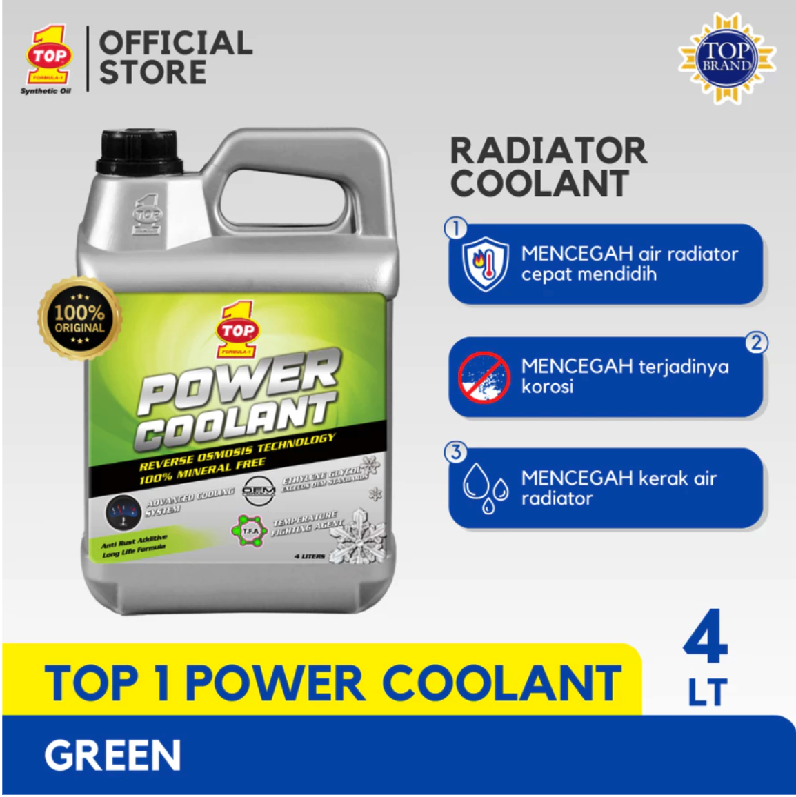 Topindo Atlas Asia Top 1 Power Coolant Green 4 L