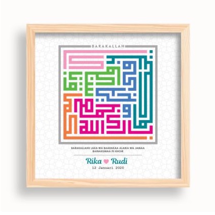 Jam Karakter Bandung Hiasan Dinding Kayu Kaligrafi Barakallah