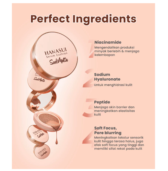 Eka Jaya Internasional Hanasui Serum Cushion Soulmatte Pinkish