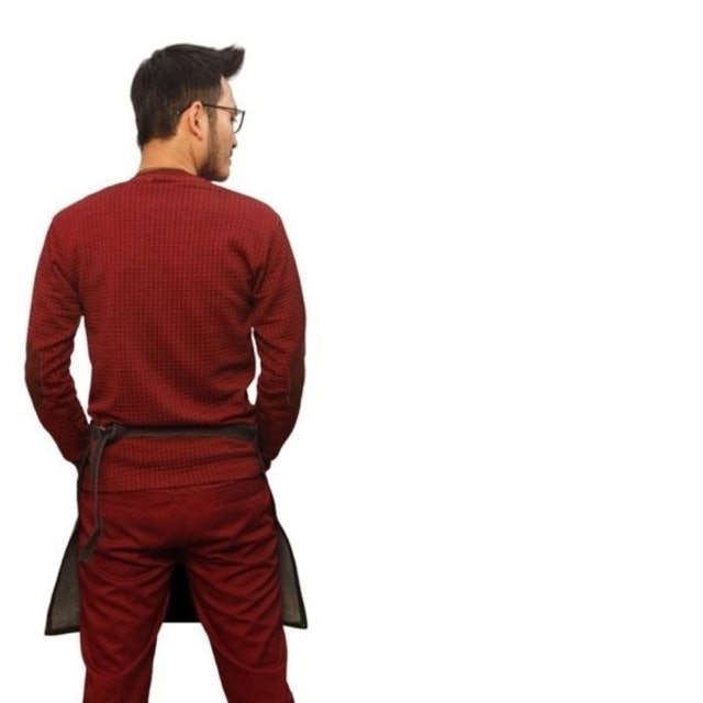 Denim Apron Barista Half Reverse