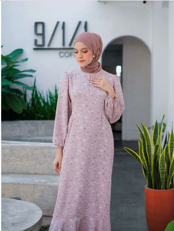 tafanahijab.id TA.FA.NA Jisso Dress Muslim Korea Bahan Crinkle