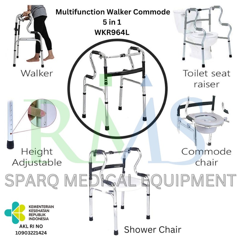 RMS Commode Chair Walker 5 in 1 2