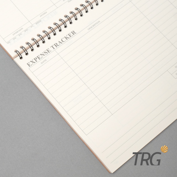 TRG Kraft Cover Spiral Weekly Planner + Expense Tracker Notebook