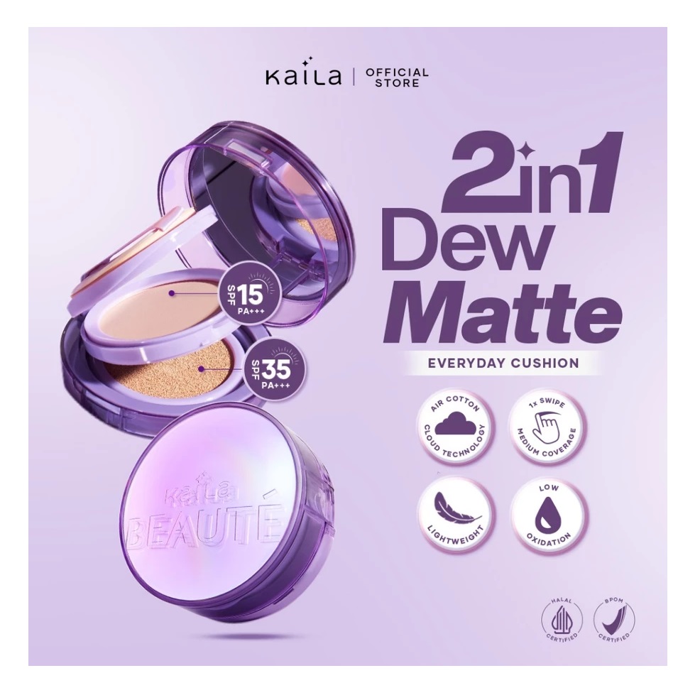 Multi Indocitra Kaila Beauté 2 in 1 Dew Matte Everyday Cushion Vanilla