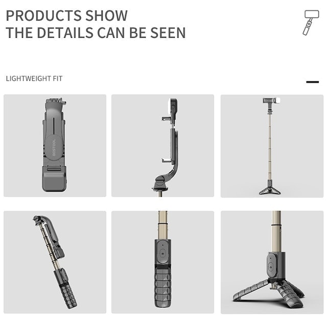 Bestool Q10S Tongsis Bluetooth with Fill Light Tripod