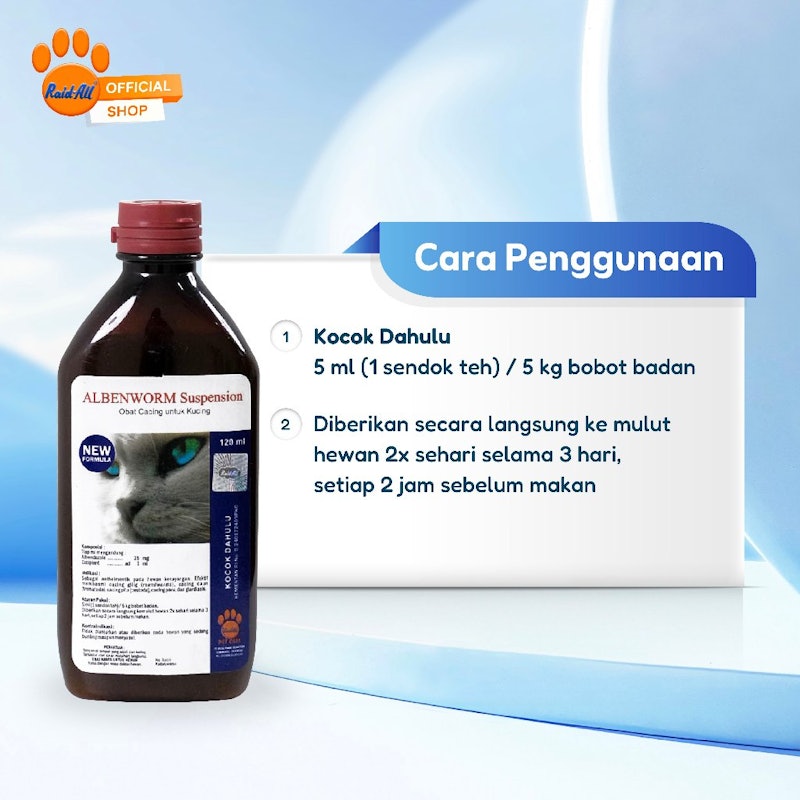 Albenworm Suspension Obat Cacing untuk Kucing 3