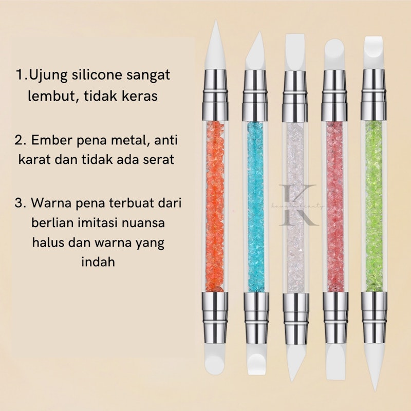 Brush Nail Art Silicone Silikon Carving Pen 3D 4