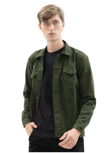 Jaket Denim Hijau Tua