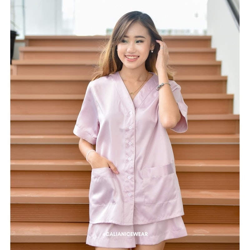 Sae Bom Set Silky Satin Pajamas 5