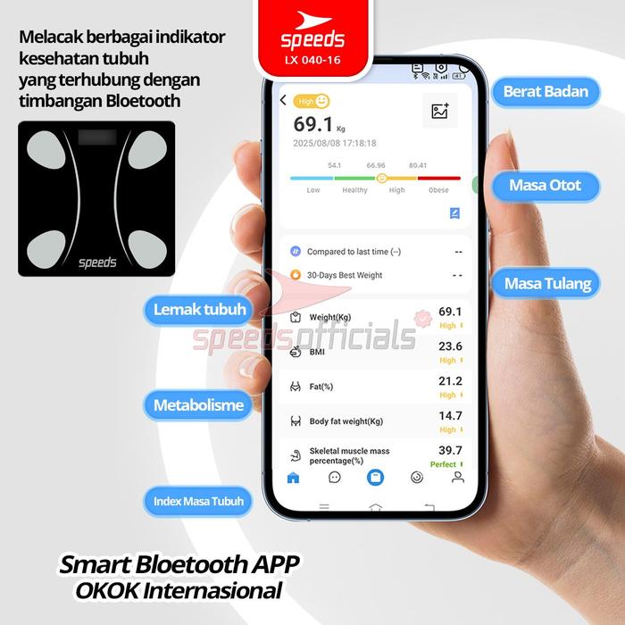 Speeds Indonesia Speeds Smart Body Fat Scale  LX 040-16 