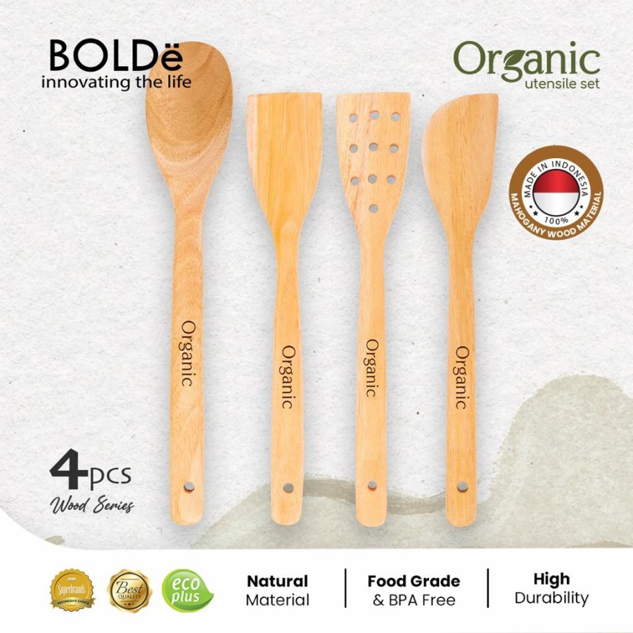 BOLDe Indonesia BOLDë Organic Utensil Set 4 Pcs Wood Series