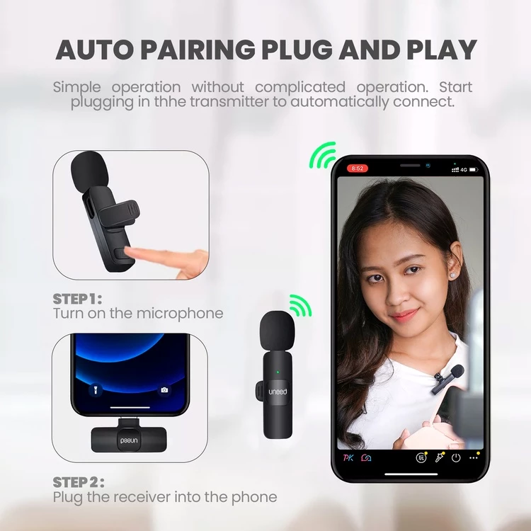 UNEED Wireless Microphone Clip On 3
