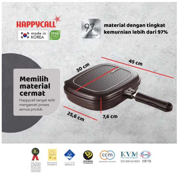 Happycall Indonesia HappyCall Titanium Double Pan Jumbo Grill 30 cm