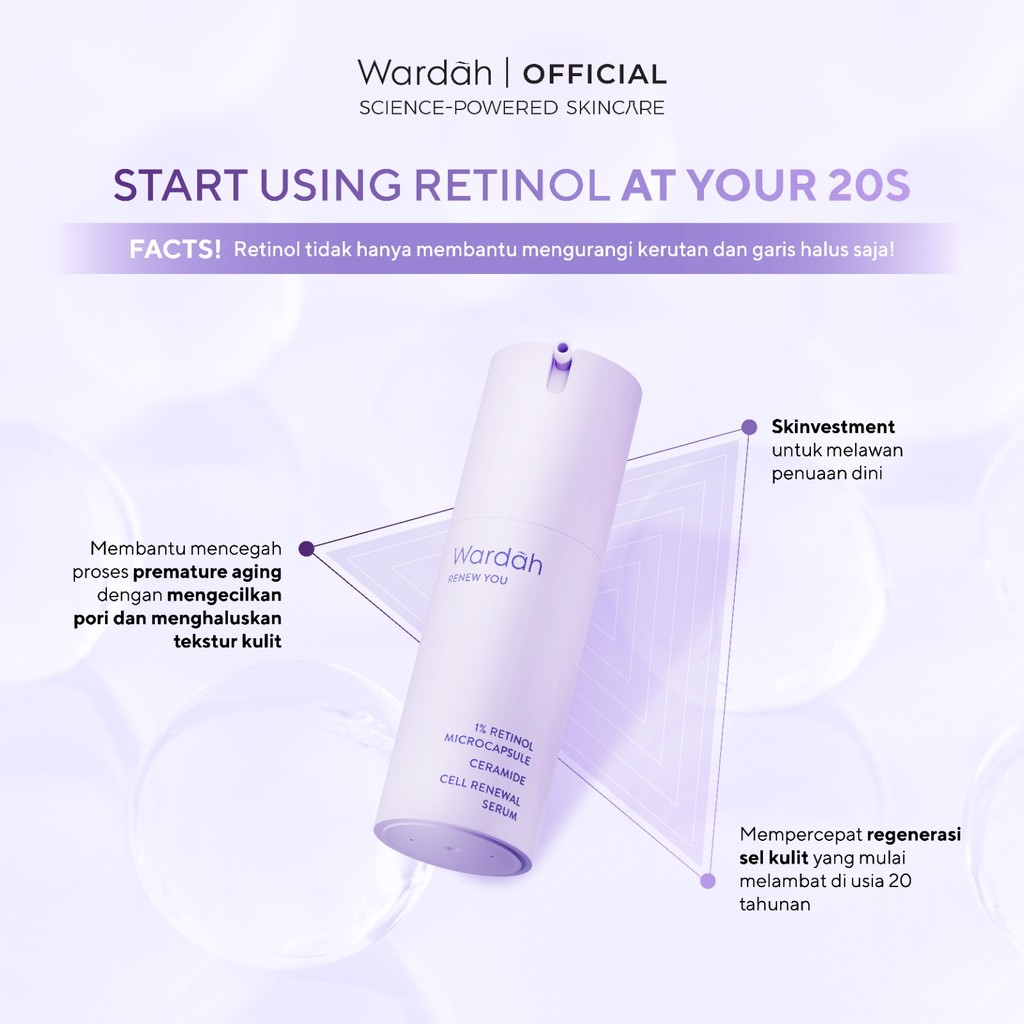 Paragon Technology and Innovation Wardah Renew You 1% Retinol Microcapsule + Ceramide Cell Renewal Serum