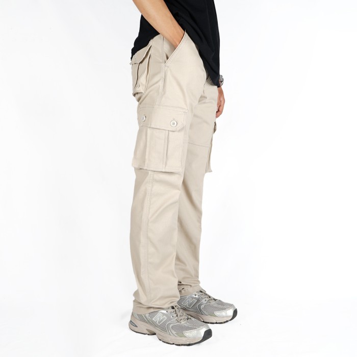 Never Surrender Apparel NVSR Long Cargo Pants Krem Stretch