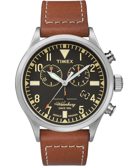 Waterbury Traditional Chronograph 42mm Leather Strap Watch 1