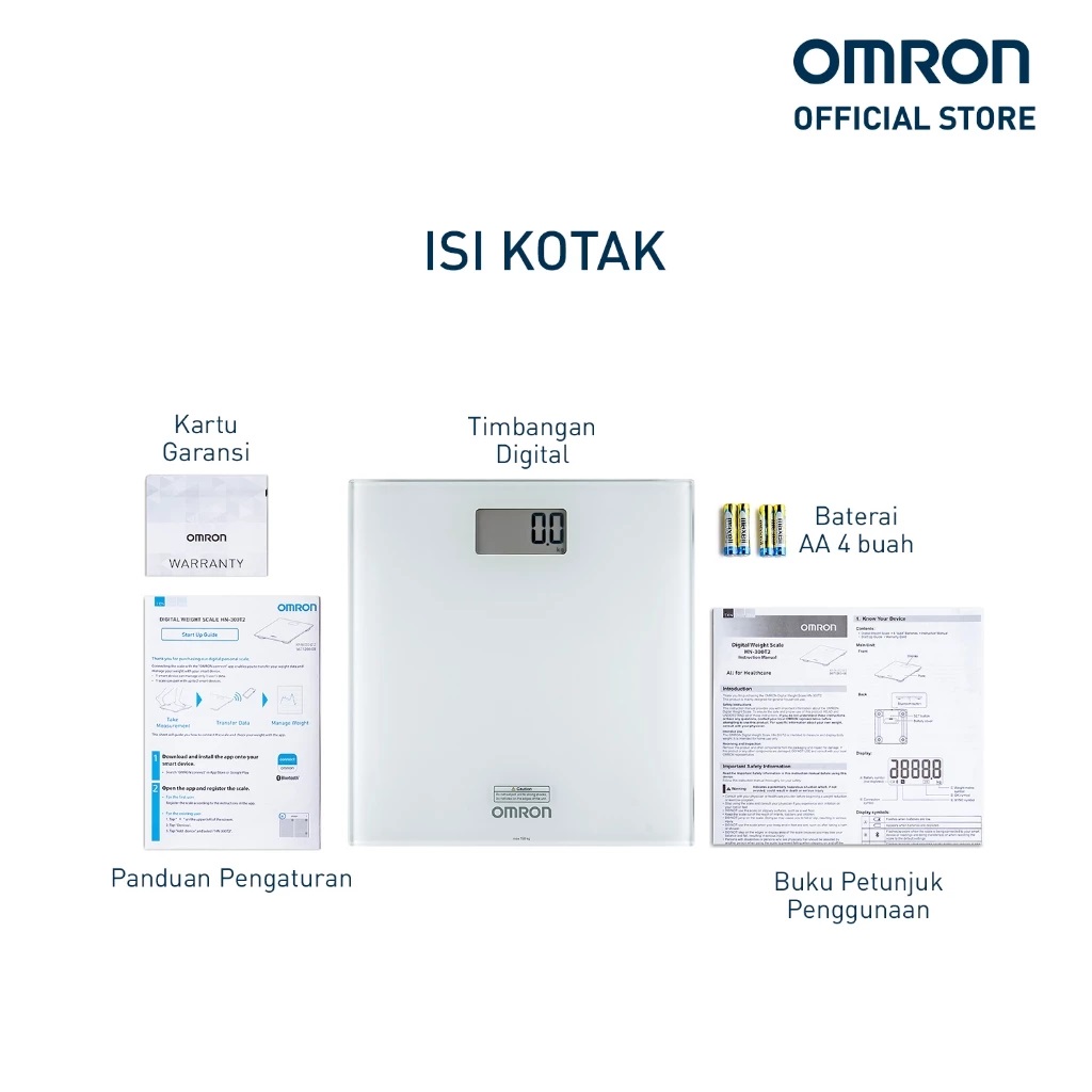 OMRON Healthcare Indonesia OMRON Timbangan Berat Badan Digital Bluetooth HN-300T2