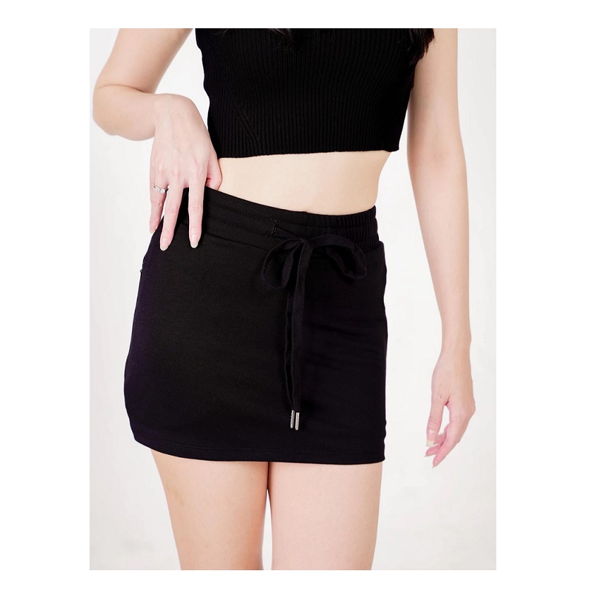 99kOUTLET 99kOUTLET Rok Mini Polos Casual Drawstring Mid Waist 1687