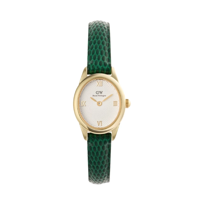 Daniel Wellington Ophelia Mini Green Lizard White Guilloché Gold 1