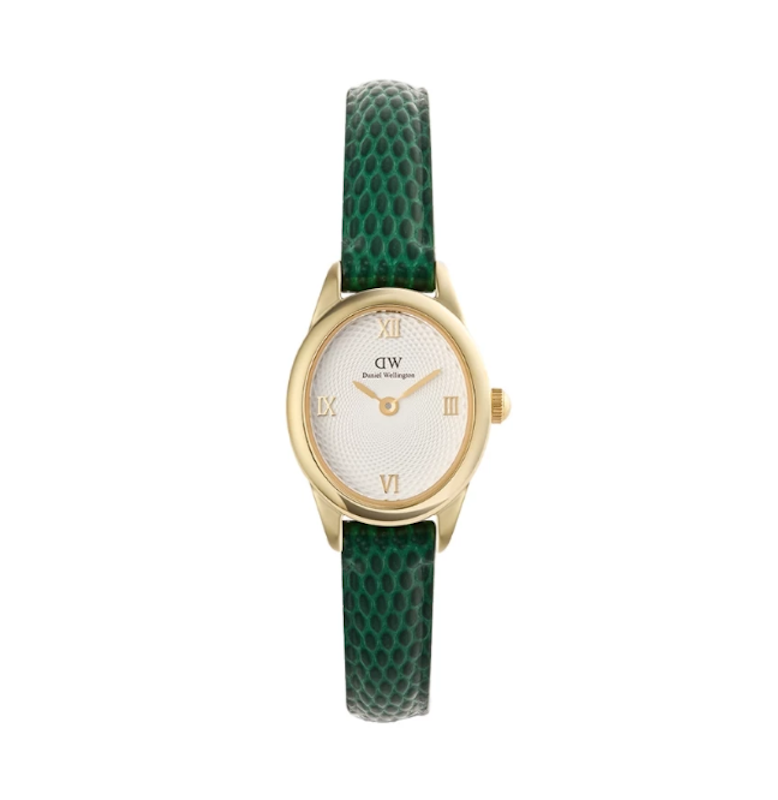 Daniel Wellington Ophelia Mini Green Lizard White Guilloché Gold 1
