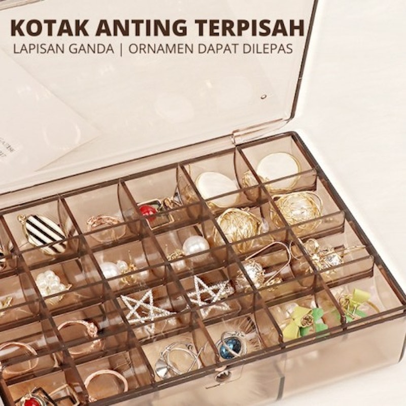 Kotak Penyimpanan Perhiasan Transparan 3