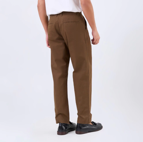  Manzone Chinos Pria Barvol 09 Comfort Fit Dark Brown