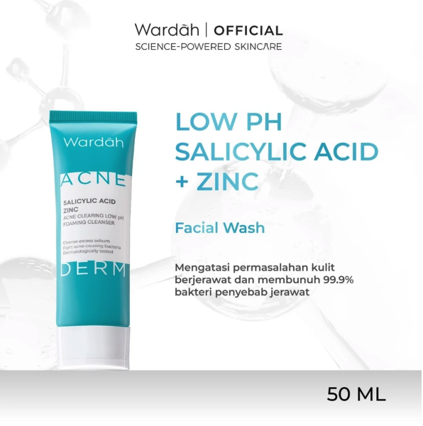 Paragon Technology and Innovation Wardah Acnederm Salicylic Acid Zinc Acne Clearing Low pH Foaming Cleanser