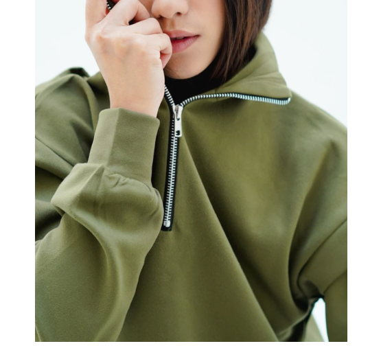  ADA Sweater Zipper Kerah Polo Basic #6A34