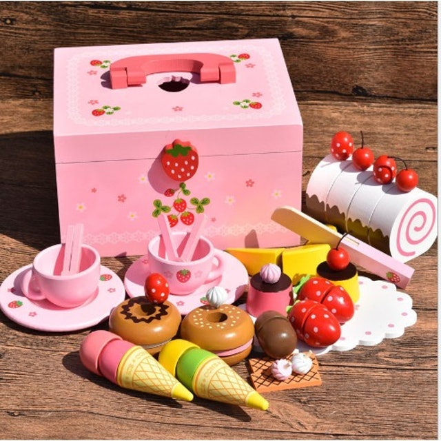 Wooden Strawberry Ice Cream Box