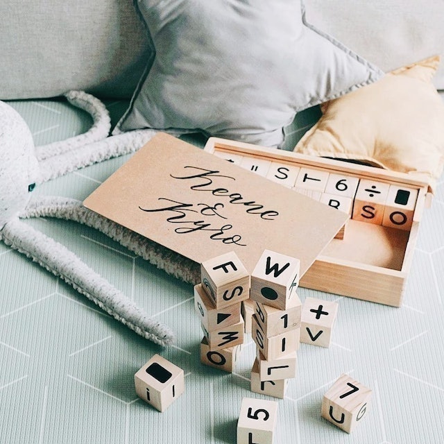 Lettering and Life  Black Alphabet and Number Wooden Blocks
