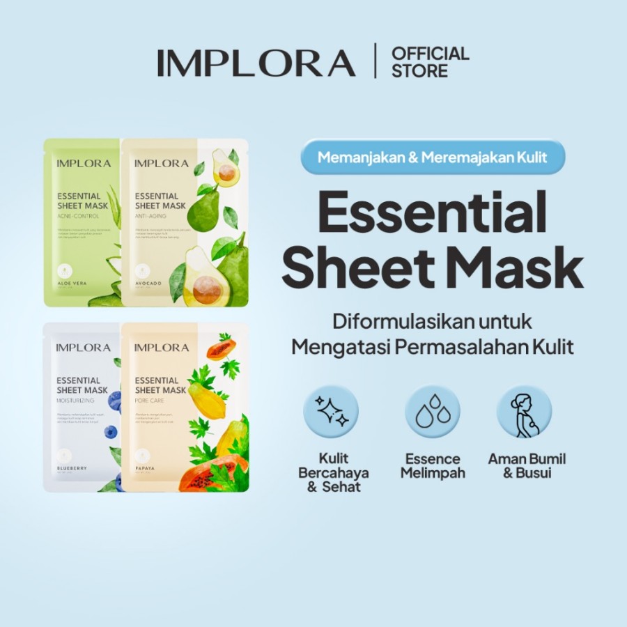 Implora Sukses Abadi Implora Essential Sheet Mask Aloe Vera