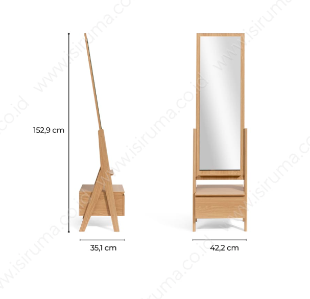 KHIVA Standing Mirror with Drawer